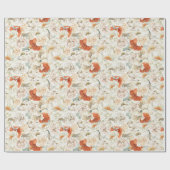 ボーホー フローラル グリーナリー ボタニカル ラッピングペーパー (フラット)