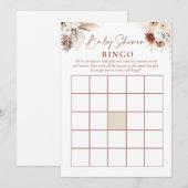 ボーホー フローラル パンパス グラス ベビー シャワー ゲーム 招待状 (正面/裏面)