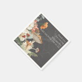 ボーホー フローラル マッシュルーム ボタニカル | ベビーシャワー スタンダードカクテルナプキン (角)