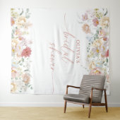 ボーホー ブライズシャワー モダン フラワーバックドロップ タペストリー (インサイチュ(横))