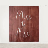 ボーホー ブライダルシャワー バックドロップ 装飾 ミス・トゥ・ミセス タペストリー (正面)