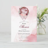 ボーホー ブライダル シャワー ピンク マルーン フル ムーン 招待状 (スタンド正面)