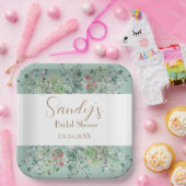 ボーホー ブライダル シャワー ワイルドフラワー フローラル ペーパープレート (パーティー)