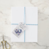 ボーホー ブライダル ティー ブルー フラワーズ ヴィンテージ ブライダル シャワー ギフトタグ (より糸付き)