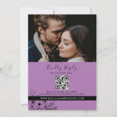 ボーホー ブラックとパープル オールインワン ウェディング 招待状 (裏面)