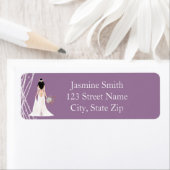 ボーホー ブラックヘア ブライド パール アドレスラベル ラベル (インサイチュ)