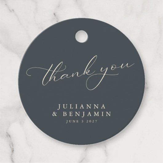 ボーホー ブラック 手描き フラワーパターン 結婚式 オーダーメイド サンクス フェイバータグ (正面)