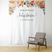 ボーホー ブラッシュ オレンジ バーガンディー 秋の花 背景 タペストリー (インサイチュ)