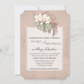 ボーホー ブラッシュ オーキッド フローラル トロピカル ジャングル フォリアージュ 招待状 (正面)