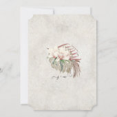 ボーホー ブラッシュ オーキッド フローラル トロピカル ジャングル フォリアージュ 招待状 (裏面)