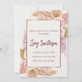 ボーホー ブラッシュ パンパス グラス 招待状