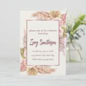 ボーホー ブラッシュ パンパス グラス 招待状 (スタンド正面)