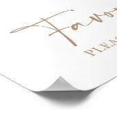 ボーホー ブラッシュ パンパス フラワーのお favors ブライダルシャワーの看板 ポスター (角)