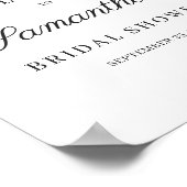 ボーホー ブラッシュ ピンク フラワーズ ゴールド ウェディング シャワー ウェルカム ポスター (角)