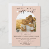 ボーホー ブラッシュ ピンク 公式 養子縁組の日  축하 招待状 (正面)