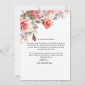 ボーホー ブラッシュ フラワー ウェディング 招待状 (裏面)
