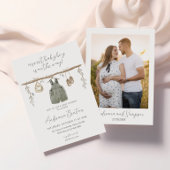 ボーホー ブリス 水彩 おむつ 男の子 ベビーシャワー 招待状