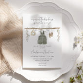 ボーホー ブリス 水彩 おむつ 男の子 ベビーシャワー 招待状