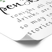 ボーホー ブルーム | バーガンディ ブラッシュとネイビー オープン バー ポスター (角)