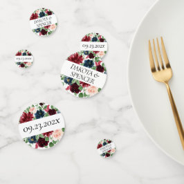 ボーホー ブルーム | バーガンディ ブラッシュとネイビー ブルー カスタム コンフェッティ