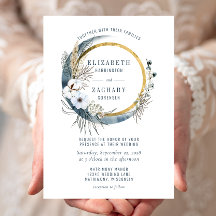 ボーホー ブルー ムーン フラワー リース ウェディング