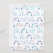 ボーホー ブルー レインボー キッズ バースデーパーティー 招待状 (裏面)