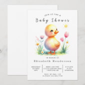 ボーホー プリント ダック ベビー シャワー 招待状 (正面/裏面)