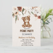 ボーホー ベアー シャワー ピクニック ご招待 招待状 (スタンド正面)
