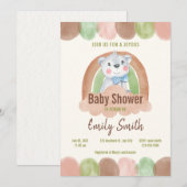 ボーホー ベア イン ザ クラウド ベイビー シャワー 招待状 (正面/裏面)