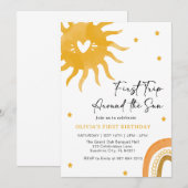 ボーホー・ベイビーの太陽一周初年 招待状 (正面/裏面)