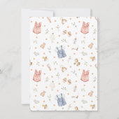 ボーホー ベイビー服 性別発表 招待状 (裏面)