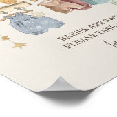 ボーホー ベイビー シャワーのためのおしゃれなポスター テンプレート ポスター (角)