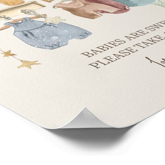 ボーホー ベイビー シャワーのためのおしゃれなポスター ポスター (角)