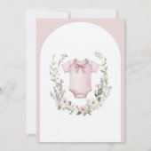 ボーホー ベイビー シャワー オー ベイビー ガール ガーランド ラスティック 招待状 (裏面)