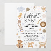 ボーホー ベイビー ボーイ ナーサリー シャワー 招待状 (正面/裏面)