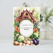 ボーホー・ベジタブルズ・ファーマーズマーケット　誕生日 サンキューカード (スタンド正面)