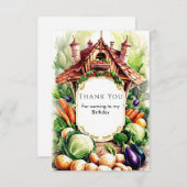ボーホー・ベジタブルズ・ファーマーズマーケット　誕生日 サンキューカード (正面/裏面)
