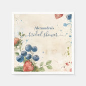 ボーホー ベリー スウィート ストロベリー ブライダル シャワー スタンダードカクテルナプキン (正面)