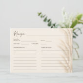 ボーホー ベージュ パンパス グラス 水彩 結婚式 レシピ 招待状 (スタンド正面)