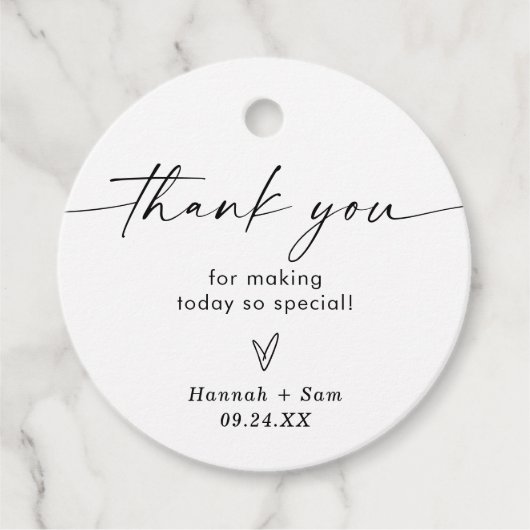 ボーホー ベージュ ブライダル シャワー サンクス ギフト タグ (正面)