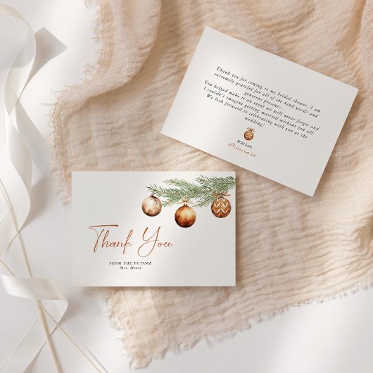 ボーホー ホリデー ブライダル シャワー 冬 サンキューカード