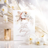 ボーホー ボタニカル フラワー モダン テラコッタ ウェディング 招待状