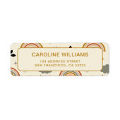 ボーホー ボヘミアンのユニークな虹の返送先住所ラベル ラベル (正面)