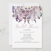 ボーホー ボヘミアンフェザー ブライダルシャワー 招待状 (正面)