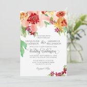 ボーホー ボヘミアンフォール オートム サマー フラワール ウォーターカラー 招待状 (スタンド正面)