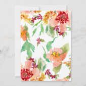 ボーホー ボヘミアンフォール オートム サマー フラワール ウォーターカラー 招待状 (裏面)