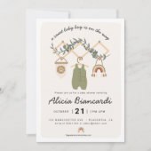 ボーホー ボーイ ベイビー シャワー ベイビー 服 招待状 (正面)