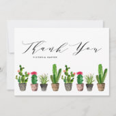 ボーホー ポッテッド サボテンと多肉植物の卒業 サンキューカード (正面)