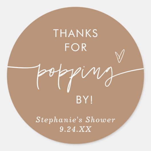 ボーホー ポップコーン ギフト, サンキュー ポッピング バイ ギフト ラウンドシール (正面)