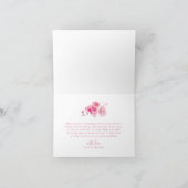 ボーホー マゼンタ ホットピンク フローラル ブライダルシャワー サンキューカード (内部)